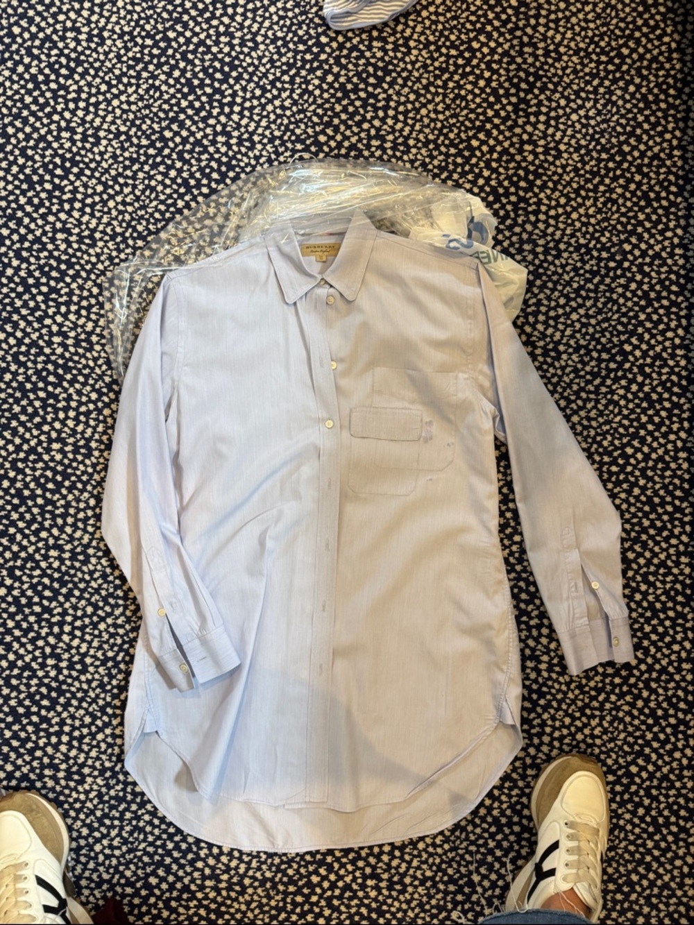 Burberry women’s oversized light blue Dress Shirt